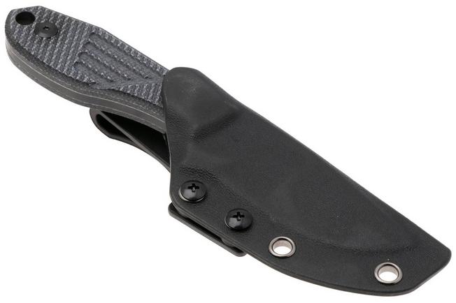 Afbeelding voor Tenable Knives Tiny Dancer G014A4 Blackwashed D2, Black Micarta, vaststaand mes, JB Stout design