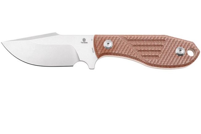 Bild für Tenable Knives Tiny Dancer G014A5 Stonewashed D2, Brown Micarta, Fahrtenmesser, Jonathan Styles Design