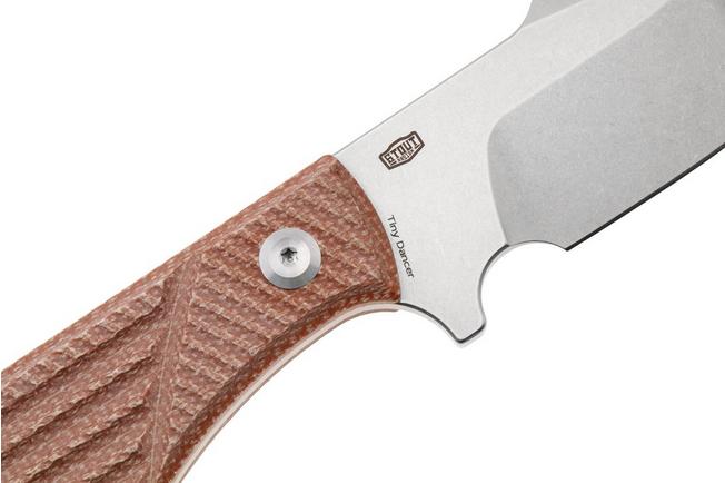 Bild für Tenable Knives Tiny Dancer G014A5 Stonewashed D2, Brown Micarta, Fahrtenmesser, Jonathan Styles Design