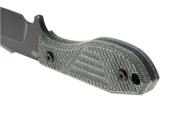 Afbeelding voor Tenable Knives Tiny Dancer G014A6 Blackwashed D2, Green Micarta, vaststaand mes, Jonathan Styles design