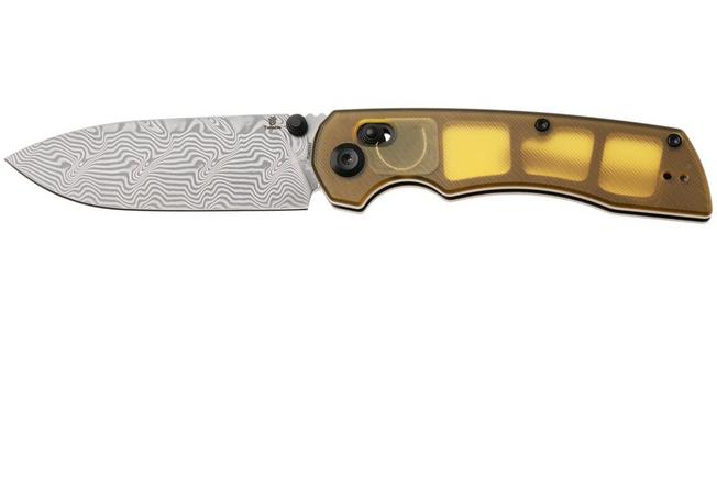 Afbeelding voor Tenable Knives Kryo T1001V10 Acid Etch Damast, PEI/Ultem, zakmes, Kim Ning design