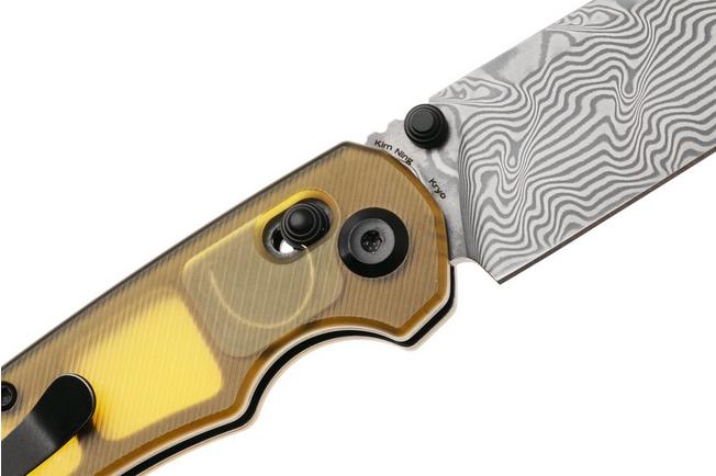 Afbeelding voor Tenable Knives Kryo T1001V10 Acid Etch Damast, PEI/Ultem, zakmes, Kim Ning design