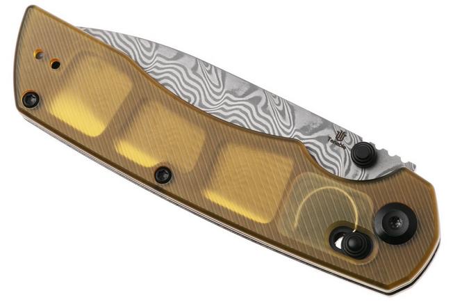 Afbeelding voor Tenable Knives Kryo T1001V10 Acid Etch Damast, PEI/Ultem, zakmes, Kim Ning design