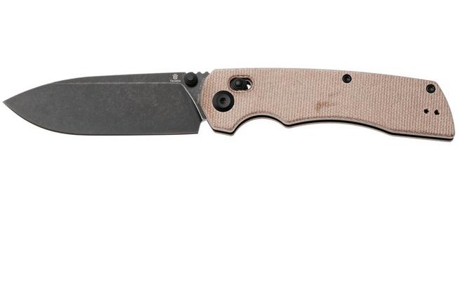 Afbeelding voor Tenable Knives Kryo T1001V5 Blackwashed 14C28N, Brown Micarta, zakmes, Kim Ning design