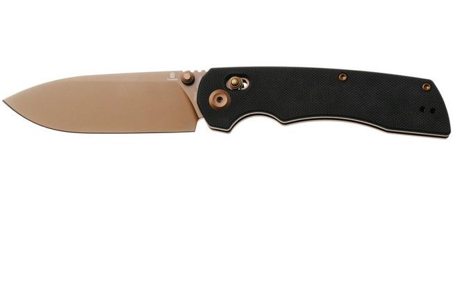 Afbeelding voor Tenable Knives Kryo T1001V8 Rose Gold PVD 14C28N, Black G10, zakmes, Kim Ning design