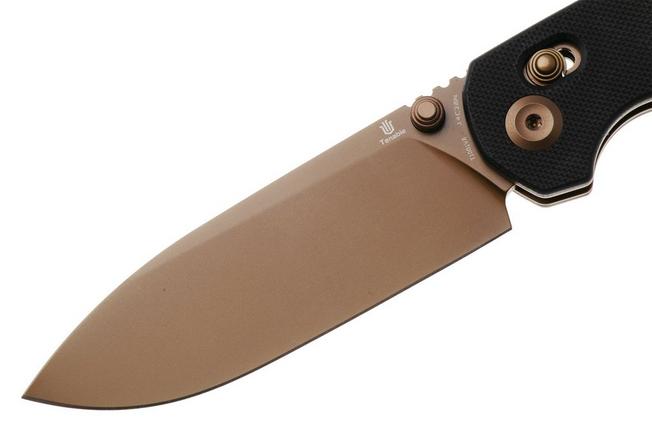 Afbeelding voor Tenable Knives Kryo T1001V8 Rose Gold PVD 14C28N, Black G10, zakmes, Kim Ning design