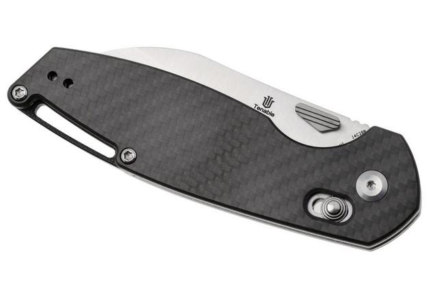 Afbeelding voor Tenable Knives Model 6 T1022V1 Satin 14C28N, Twill Carbon Fiber, zakmes, Nick Swan design