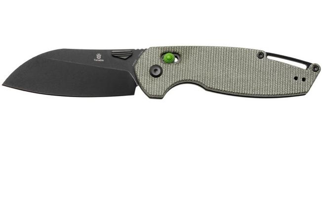 Afbeelding voor Tenable Knives Model 6 T1022V2 Blackwashed 14C28N, Green Micarta, zakmes, Nick Swan design