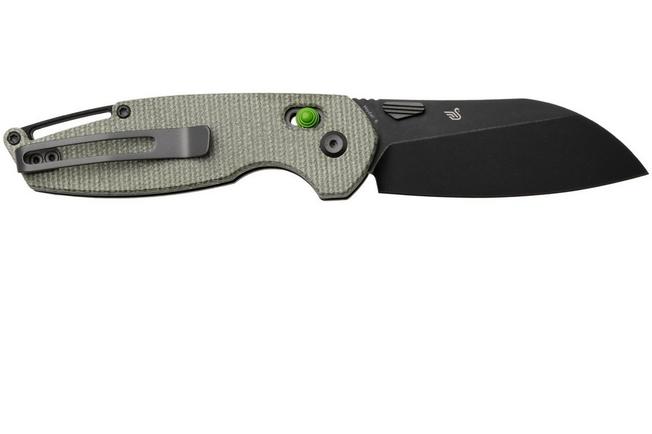 Afbeelding voor Tenable Knives Model 6 T1022V2 Blackwashed 14C28N, Green Micarta, zakmes, Nick Swan design