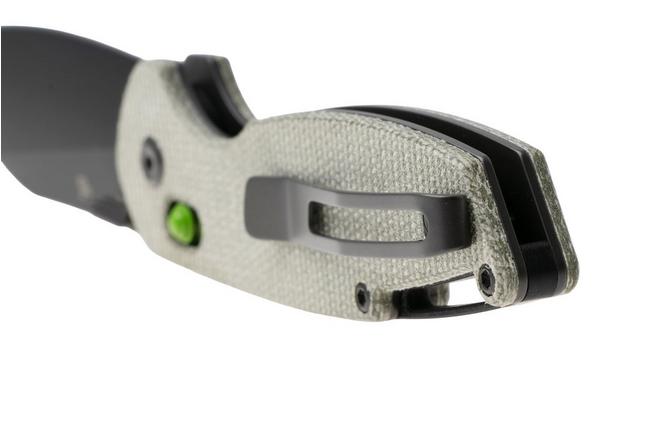 Afbeelding voor Tenable Knives Model 6 T1022V2 Blackwashed 14C28N, Green Micarta, zakmes, Nick Swan design