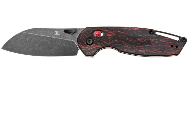 Afbeelding voor Tenable Knives Model 6 T1022V7 Blackwashed 14C28N, Red Black G-Mascus, zakmes, Nick Swan design