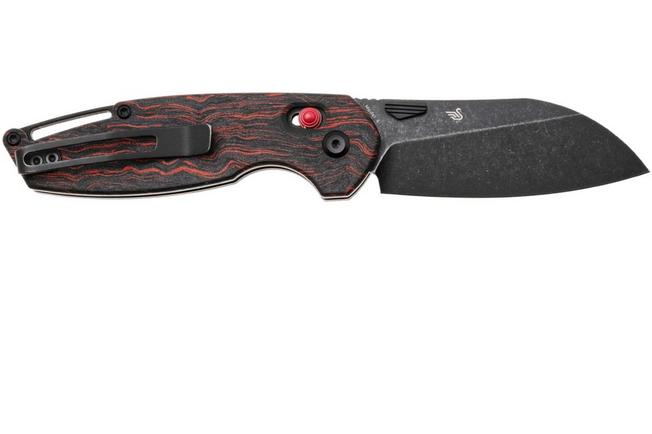 Afbeelding voor Tenable Knives Model 6 T1022V7 Blackwashed 14C28N, Red Black G-Mascus, zakmes, Nick Swan design