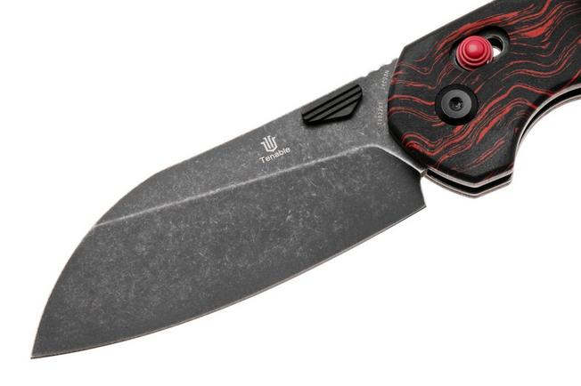 Afbeelding voor Tenable Knives Model 6 T1022V7 Blackwashed 14C28N, Red Black G-Mascus, zakmes, Nick Swan design