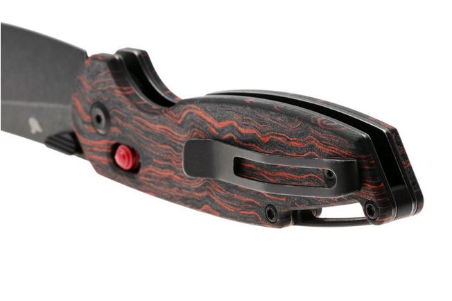 Afbeelding voor Tenable Knives Model 6 T1022V7 Blackwashed 14C28N, Red Black G-Mascus, zakmes, Nick Swan design