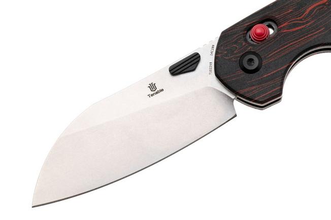 Afbeelding voor Tenable Knives Model 6 T1022V8 Stonewashed 14C28N, Red Black G-Mascus, zakmes, Nick Swan