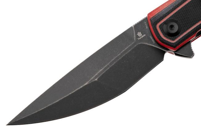 Bild für Tenable Knives Kratos T1024A1 Blackwashed Nitro-V, Black Red G10, Taschenmesser, Ostap Hel Design