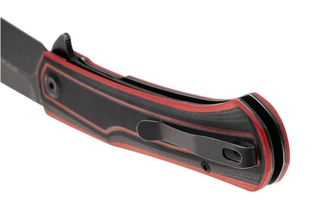 Bild für Tenable Knives Kratos T1024A1 Blackwashed Nitro-V, Black Red G10, Taschenmesser, Ostap Hel Design