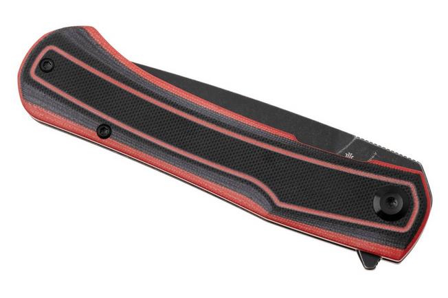 Bild für Tenable Knives Kratos T1024A1 Blackwashed Nitro-V, Black Red G10, Taschenmesser, Ostap Hel Design