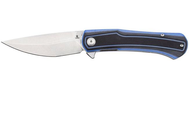 Bild für Tenable Knives Kratos T1024A2 Stonewashed Nitro-V, Black Blue G10, Taschenmesser, Ostap Hel Design