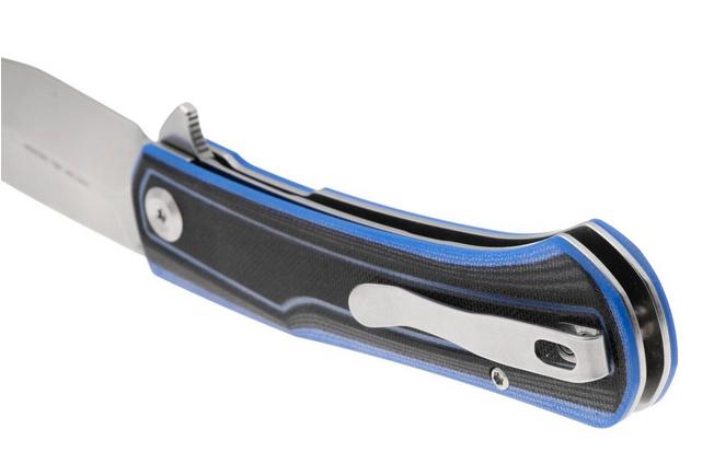 Bild für Tenable Knives Kratos T1024A2 Stonewashed Nitro-V, Black Blue G10, Taschenmesser, Ostap Hel Design