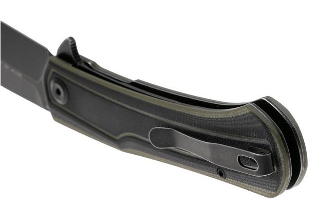 Bild für Tenable Knives Kratos T1024A4 Blackwashed Nitro-V, Black Green G10, Taschenmesser, Ostap Hel Design