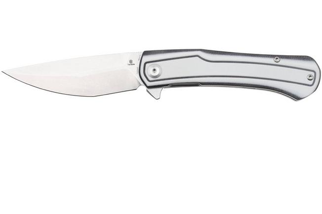 Bild für Tenable Knives Kratos T1024A5 Stonewashed Nitro-V, White Black G10, Taschenmesser, Ostap Hel Design