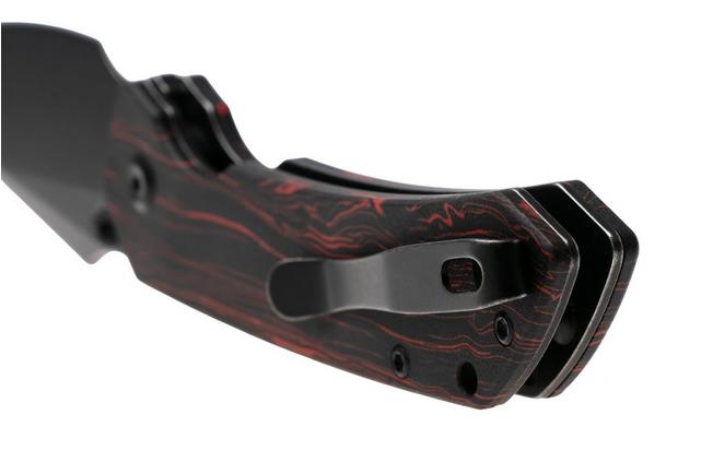 Afbeelding voor Tenable Knives Fenrir T1034F1 Blackwashed 14C28N, Black Red G-Mascus, zakmes, Greg Schob design