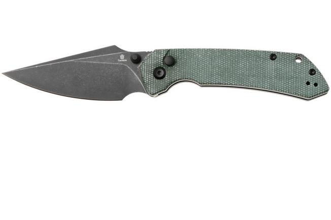 Afbeelding voor Tenable Knives Fenrir T1034F5 Blackwashed 14C28N, Green Micarta, zakmes, Greg Schob design