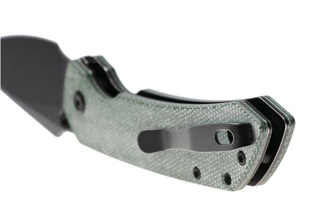 Afbeelding voor Tenable Knives Fenrir T1034F5 Blackwashed 14C28N, Green Micarta, zakmes, Greg Schob design