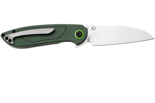 Afbeelding voor Tenable Knives Prometheus T1040A2 Stonewashed 14C28N, Green Micarta, zakmes, D.O.C.K. design