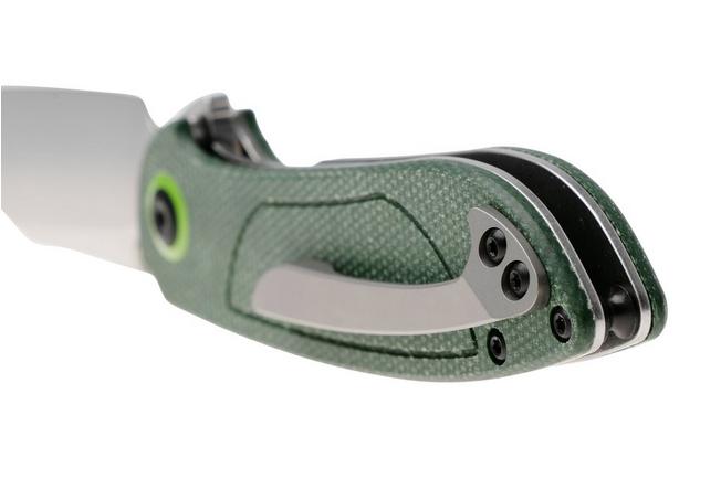 Afbeelding voor Tenable Knives Prometheus T1040A2 Stonewashed 14C28N, Green Micarta, zakmes, D.O.C.K. design