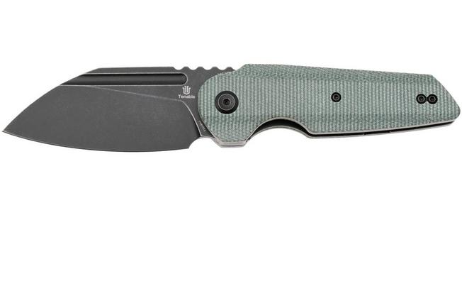 Afbeelding voor Tenable Knives Rafe L T1048A1 Blackwashed 14C28N, Green Micarta, zakmes, 4T5 design