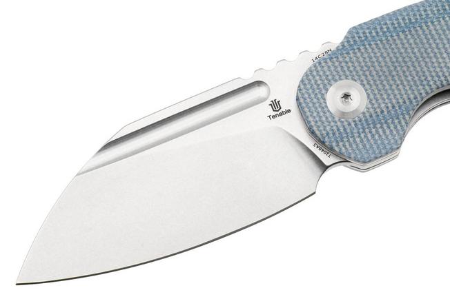 Afbeelding voor Tenable Knives Rafe L T1048A3 Stonewashed 14C28N, Blue Micarta, zakmes, 4T5 design