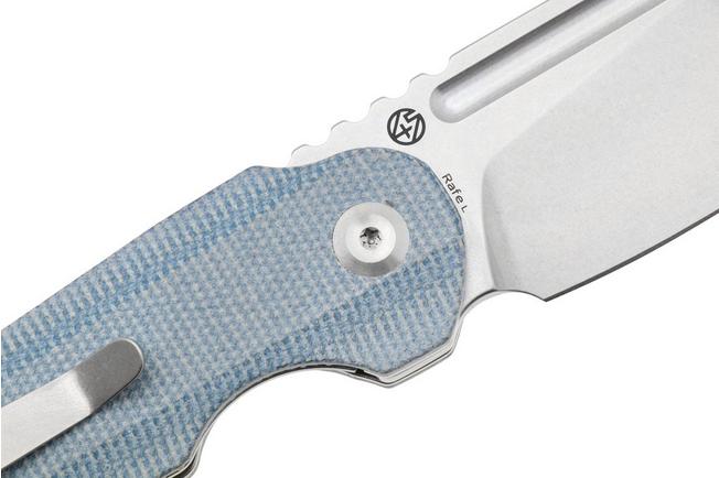 Afbeelding voor Tenable Knives Rafe L T1048A3 Stonewashed 14C28N, Blue Micarta, zakmes, 4T5 design