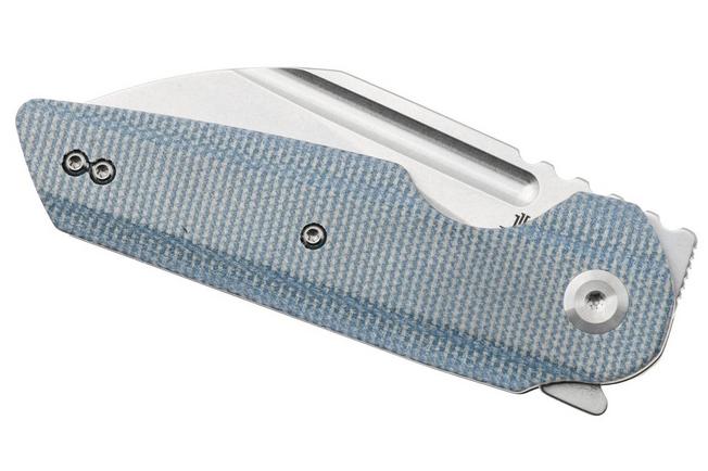 Afbeelding voor Tenable Knives Rafe L T1048A3 Stonewashed 14C28N, Blue Micarta, zakmes, 4T5 design