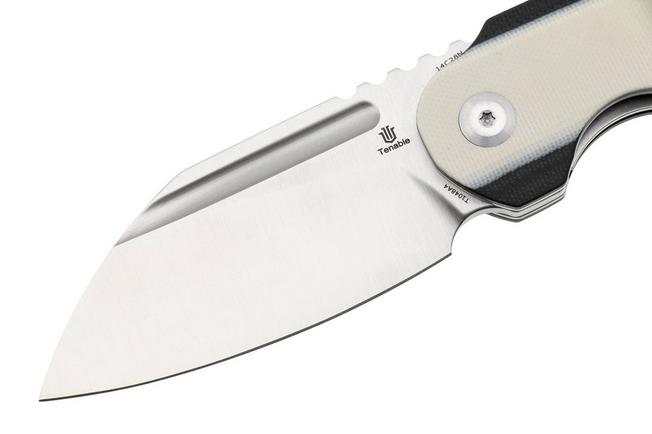 Afbeelding voor Tenable Knives Rafe L T1048A4 Satin 14C28N, Ivory White Black G10, zakmes, 4T5 design