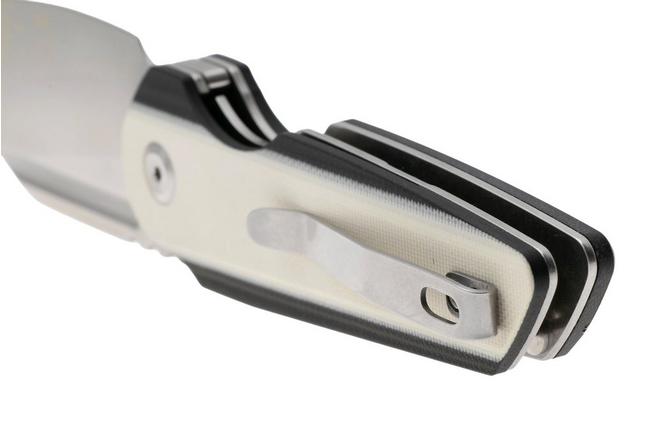 Afbeelding voor Tenable Knives Rafe L T1048A4 Satin 14C28N, Ivory White Black G10, zakmes, 4T5 design