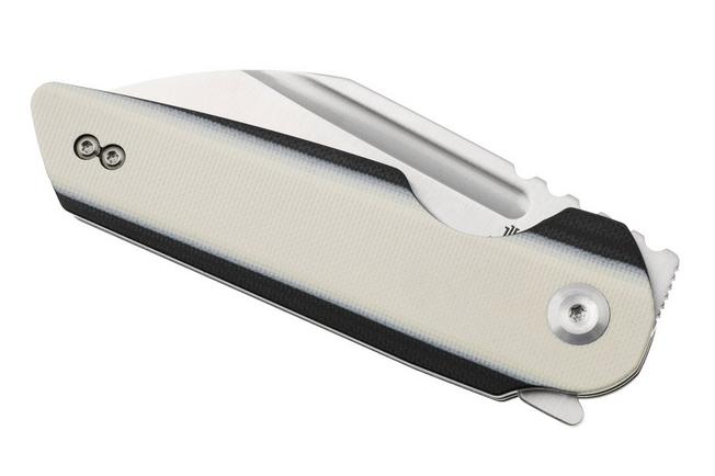 Afbeelding voor Tenable Knives Rafe L T1048A4 Satin 14C28N, Ivory White Black G10, zakmes, 4T5 design
