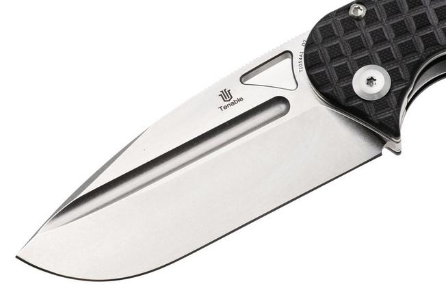 Bild für Tenable Knives Bömbur T1054A1 Stonewashed D2, Frag Pattern Black G10, Taschenmesser, Midgards Messer Design