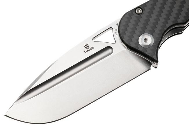 Bild für Tenable Knives Bömbur T1054A3 Stonewashed D2, Twirl Carbonfiber, Taschenmesser, Midgards Messer Design