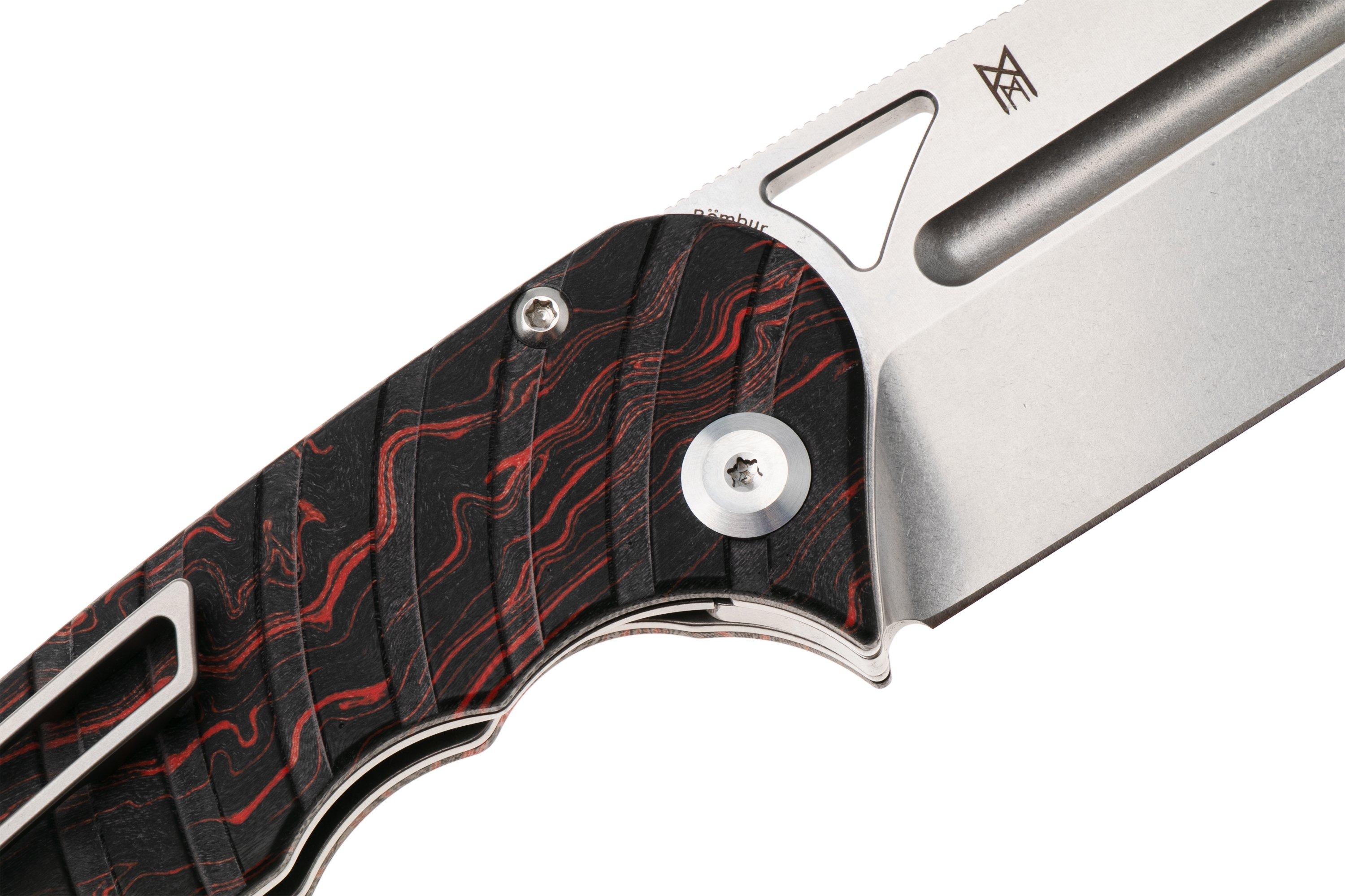 Tenable Knives Bömbur T1054C1 Stonewashed D2, Red Black G-Mascus ...