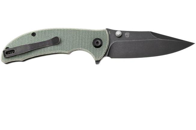 Bild für Tenable Knives Rei T1061A2 Blackwashed 14C28N, Green Micarta, Taschenmesser, Karambit Maker Design
