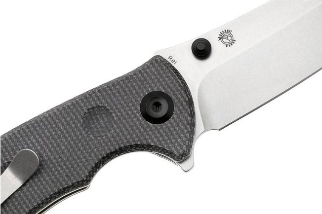 Bild für Tenable Knives Rei T1061A3 Stonewashed 14C28N, Black Micarta, Taschenmesser, Karambit Maker Design