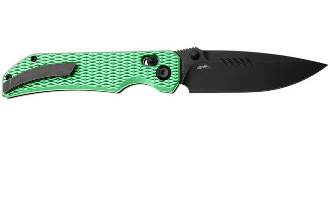 Afbeelding voor Tenable Knives Eaglestrike T1095V3 Blackwashed Nitro-V, Green Anodized Aluminum, zakmes, James Lowe design