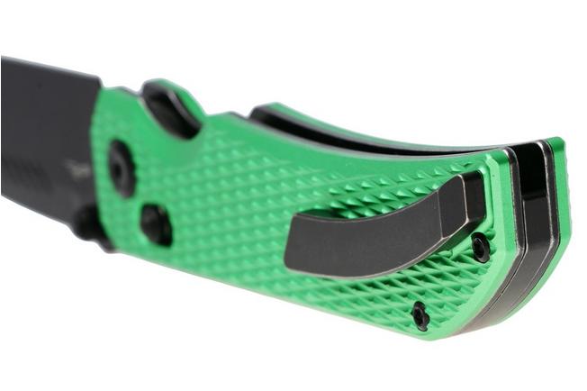 Afbeelding voor Tenable Knives Eaglestrike T1095V3 Blackwashed Nitro-V, Green Anodized Aluminum, zakmes, James Lowe design