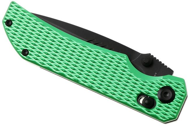 Afbeelding voor Tenable Knives Eaglestrike T1095V3 Blackwashed Nitro-V, Green Anodized Aluminum, zakmes, James Lowe design