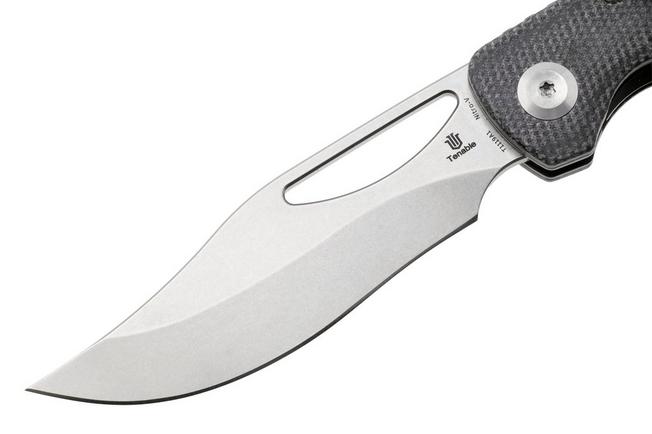 Afbeelding voor Tenable Gideon T1119A1 Stonewashed Nitro-V, Black Micarta, zakmes, Dead Sober design