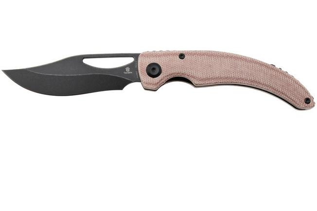 Afbeelding voor Tenable Knives Gideon T1119A2 Blackwashed Nitro-V, Brown Micarta, zakmes, Dead Sober design