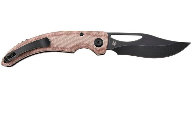 Afbeelding voor Tenable Knives Gideon T1119A2 Blackwashed Nitro-V, Brown Micarta, zakmes, Dead Sober design
