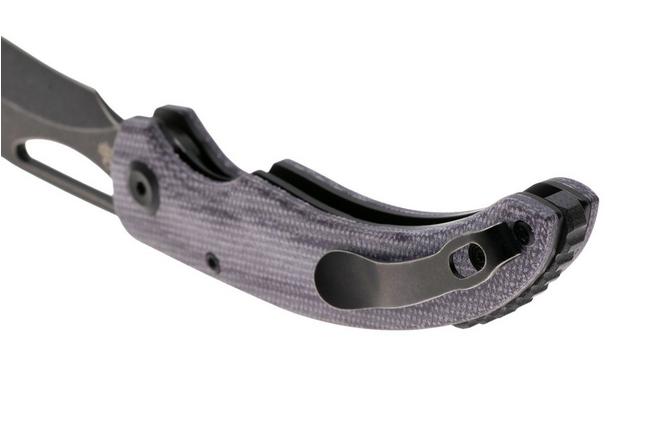 Afbeelding voor Tenable Knives Gideon T1119A4 Blackwashed Nitro-V, Purple Micarta, zakmes, Dead Sober design